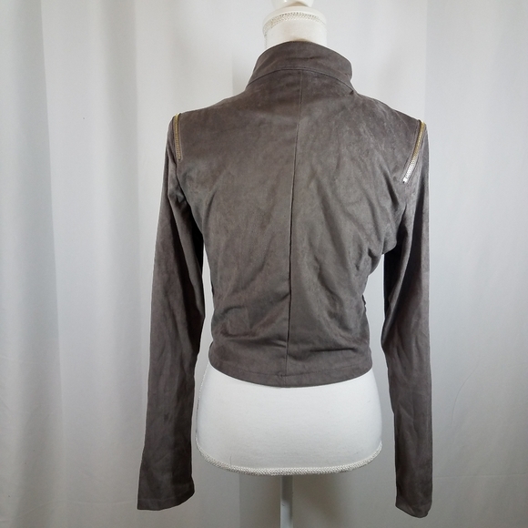 Streetwear Society Faux Suede Moto Jacket L Nwt - Picture 3 of 8